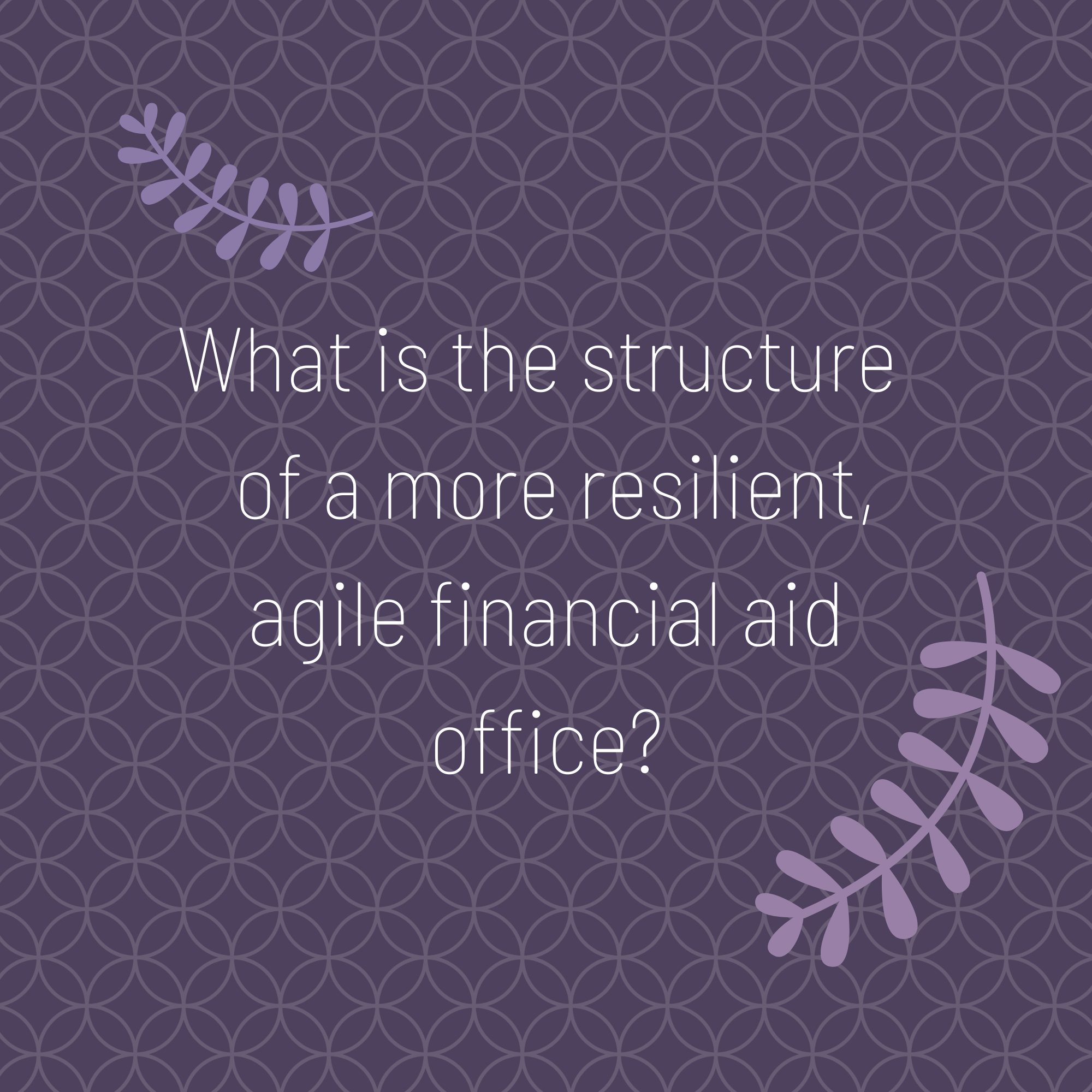 What is the structure of a more resilient, agile financial aid office?