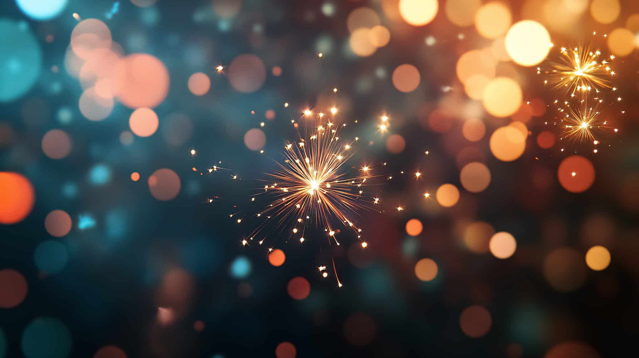 Abstract background with flashes of light and sparkles.
